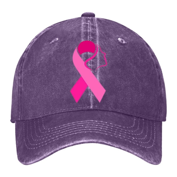 ibiyuan Baseball Hats for Men Hats for Men Women's Cancer Awareness Month Printed Washed Baseball Cap for Outdoor Sports and Daily Wear