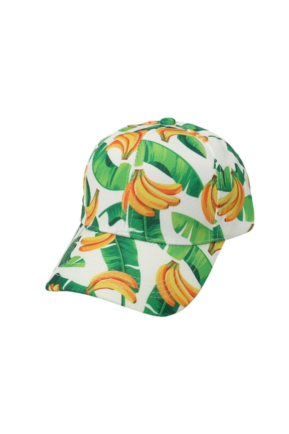 Baseball Hats for Women Summer Hats for Women Women's Tropical Banana Leaf Printed Baseball Cap for Spring and Summer Fashion