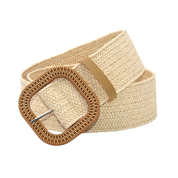 ibiyuan Belts For Women Woven Stretchy Straw Belt for Women Boho Braided Raffia Waist Belt for Summer Dresses Beach Vacation