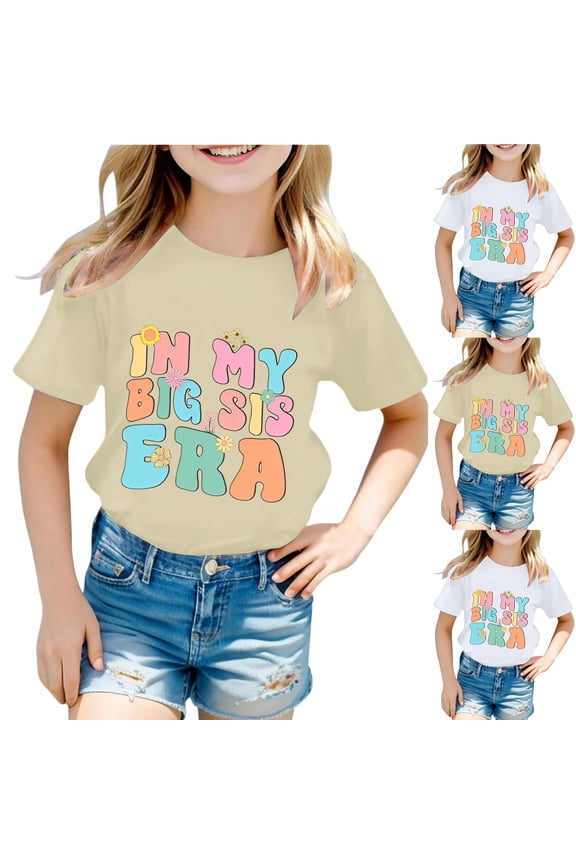 Big Sister Shirt Girls Promoted To Girls Outfit Girls Tshirts Announcement Funny Short Sleeve Teen Girl Shirts Sibling Outfits Tees Girl Tops Size 8