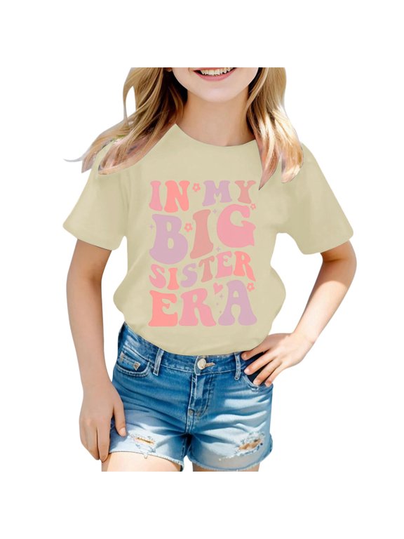 Big Sister Shirts for Girls 4t Promoted To Big Sis Girls Tshirts Baby Announcement Holiday Short Sleeve Toddler Shirts Big Sister Gifts Basic Tees Big Sis Tops