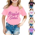 thumbnail image 1 of ibiyuan Big Sister Shirts for Toddler Girls Promoted To Girls Outfit Embroidered T-Shirt Baby Announcement Short Sleeve Tshirts Toddler Shirts Big Sister Gift Tees Girl Tops 4t, 1 of 4
