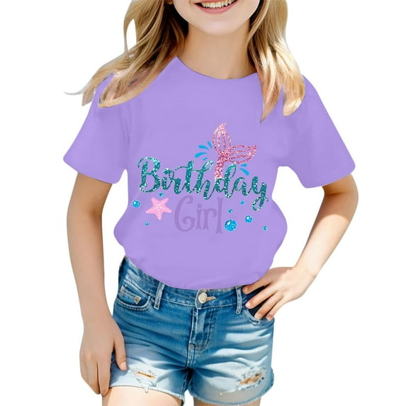ibiyuan Birthday Shirt Youth Girls Birthday Party Tees Kids Funny Cute Top