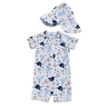 thumbnail image 1 of ibiyuan Boy Swimsuit Set Boys UPF 50+ Sun Swim Shirt With Matching Swim Trunks Long Sleeve Rash Guard And Board Shorts For Swimming Beach Surf,3-6 Months, 1 of 3