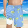 thumbnail image 1 of ibiyuan Boy's Swim Trunks with Boxer Mesh Liner Quick-Dry Summer Bathing Suit for Kids Drawstring Boys Board Shorts Color Block Workout Shorts Soft Pool Party Swimwear, 1 of 6