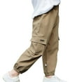 thumbnail image 1 of ibiyuan Boys Joggers Size 10 Boys Summer Casual Cargo Jogger Pants Lightweight Comfortable Outdoor Play Travel Basic Solid Long,6-12 Months, 1 of 3