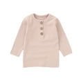 thumbnail image 1 of ibiyuan Boys Long Sleeve Shirts Size 14-16 Boys Ribbed Knit Long Sleeve Pullover Top Soft Comfortable Casual Toddler Shirt For Daily Wear,Light Pink2, 1 of 4