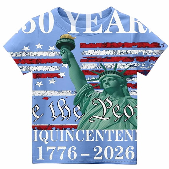 ibiyuan Boys Memorial Day Shirt for Girls Kids Fourth of July Patriotic T-Shirts Toddler Tops American Flag Tee Short Sleeve