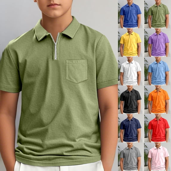 ibiyuan Boys Polo Shirts Size 6 Button Down Tropical Print Short Sleeve Shirt Fashionable Trendy Tops Toddler Baby Boy Clothes,9-10 Years
