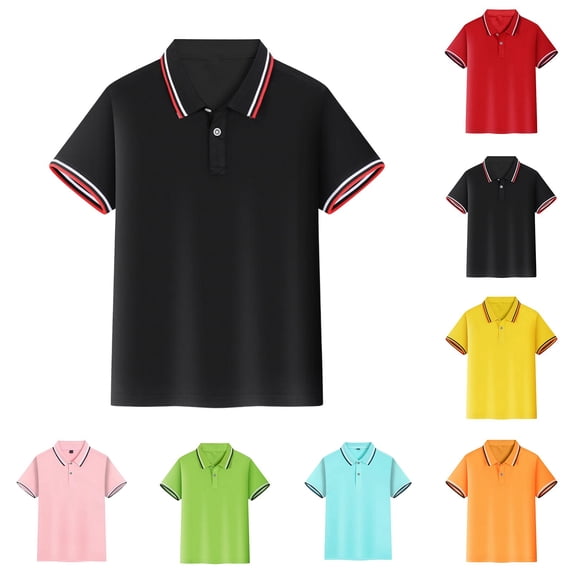ibiyuan Boys Polo Shirts Size 7 Button Down Cartoon Print Short Sleeve Pocket Shirts Everyday Beach Holiday Shirts Summer Clothes for Girls,124