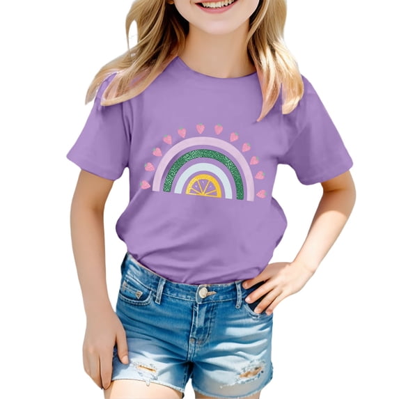 ibiyuan Boys Shirts Size 10 Crew Neck Short Sleeve Shirts Girl Shirts Cute Bow Graphic Tees Loose Fit Girl Summer Clothes