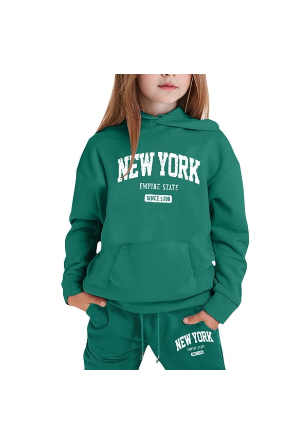 Boys Track Suit Hoodie Pullover Tops Pants Soccer Outfit Regular Fit Hoodie Sets 2 Pieces Sweat Suits for Boys Back To School Clothes