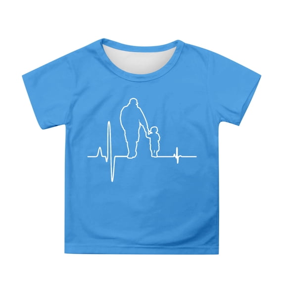 ibiyuan Camisas Para NiñAs,Father's Day Children's Fashion Casual Loose T Shirt Top