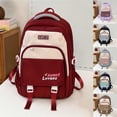 thumbnail image 1 of ibiyuan Canvas Bag School Backpack Unisex Breathable School Bag Large Capacity with Pockets Geometric Back To School Supplies Stadium, Travel, Gym,One Size,Black, 1 of 4