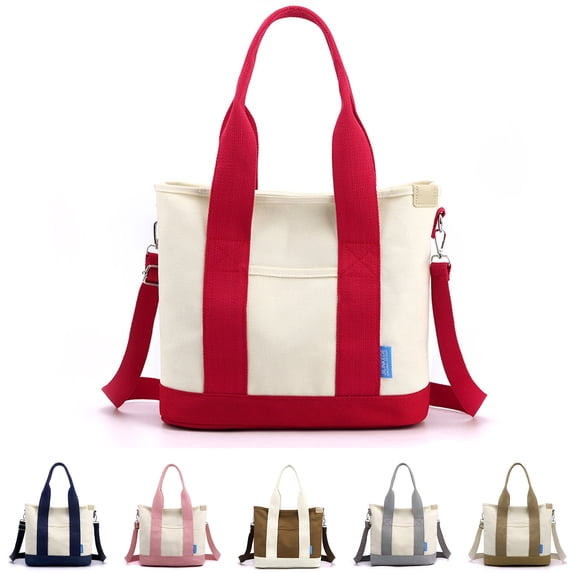 ibiyuan Canvas Messenger Bag Solid Color Canvas One Shoulder Messenger Bag Lightweight Daily Travel School Shopping Handbag for Women