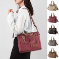 thumbnail image 1 of ibiyuan Canvas Messenger Bag Women Gray Canvas Shoulder Messenger Tote Bag Large Capacity Multifunctional Carry Bag for Work Shopping Travel, 1 of 7