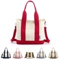 thumbnail image 1 of ibiyuan Canvas Tote Bag Solid Color Canvas One Shoulder Messenger Bag Lightweight Daily Travel School Shopping Handbag for Women, 1 of 8
