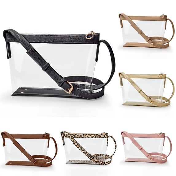 ibiyuan Clear Bag For Stadium Events, Clear Crossbody Bag, Transparent Purses Clear Zipper Pouches