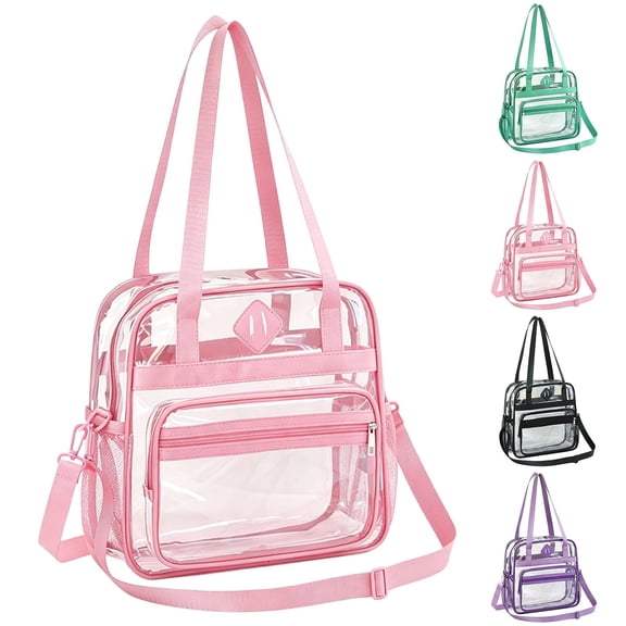 ibiyuan Clear Bag for Stadium Events Clear Tote Lunch Bag with Non-detachable Reinforced Straps for Work, Sporting Events and Gym