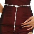 thumbnail image 1 of ibiyuan Cowboy Belt Women Rhinestone Belt Sparkle Rhinestone Dress Belt for Women Chain Belts for Formal Dress, 1 of 8