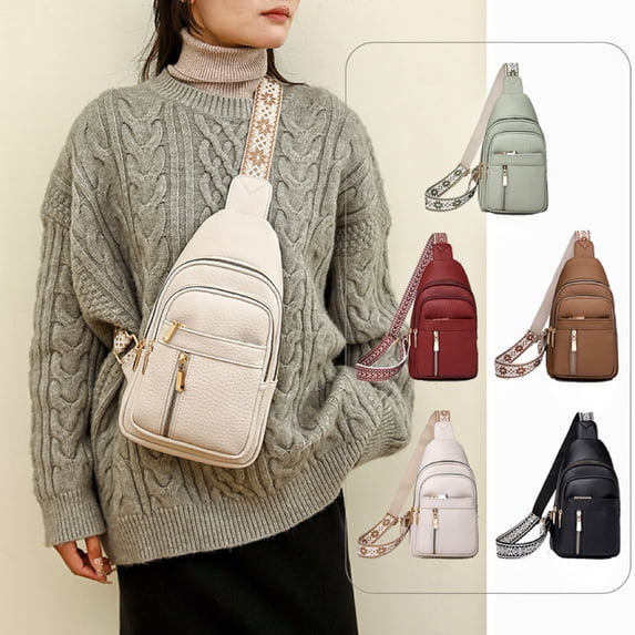 ibiyuan Crossbody Bags With Adjustable Straps Mini Sling Chest Crossbody Fanny Pack for Women, Lightweight Casual Sports Shoulder Storage Bag Gifts For Girlfriend