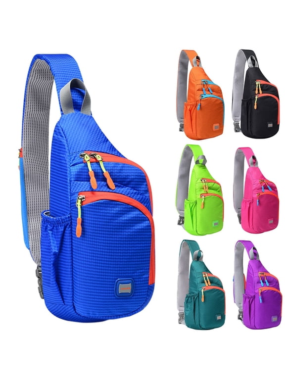 Crossbody Bags for Women Men Sling Bag Nylon Zipper Fanny Pack Sling Bag, Side Pocket Single Shoulder Sports Chest Backpack for Outdoor Workout