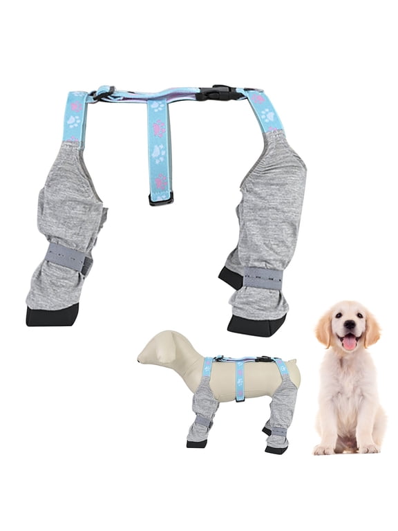 Dog Snow Boots for Walking Running Anti-Skid Paw Protectors with Suspenders, Reflective Waterproof Adjustable, Non- Dirt-Proof Shoes for Snowy Rainy Days,L