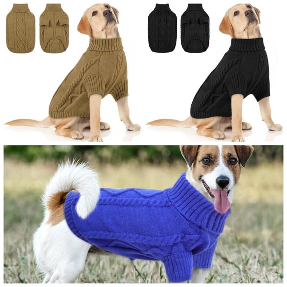 ibiyuan Dog Sweater For Large Dogs Thermal Knit Big Dog Sweater With Sleeve,Pet Turtleneck Doggy Sweatshirt For Extra Large Dogs Boy Girl