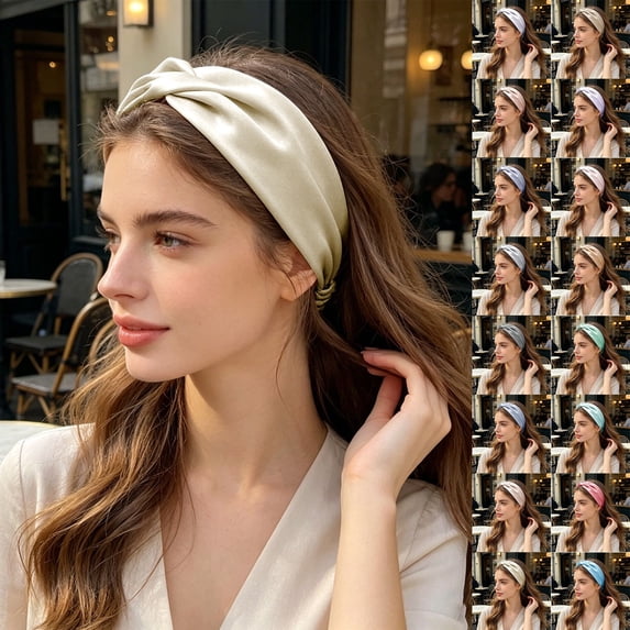 ibiyuan Elastic Headbands for Women Korean Style Chiffon Stretch Headband Comfortable Non Hair Band for Daily Face Washing Home Leisure And Simple Dressing