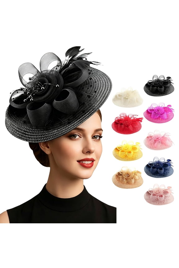 Fascinators for Women Woven Mesh Floral Bridal Headband Elegant Festive Headwear Stylish Hair Ornament for Wedding Garden Party Banquet And Reception Events