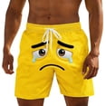 thumbnail image 1 of ibiyuan Funny Expression Graphic Mens Swim Trunks Drawstring Waist Mens Bathing Suit Quickdry Elastic Waist Pool Party Swimwear Beach Board Shorts, 1 of 4