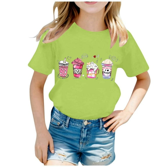 ibiyuan Funny T Shirts Boys Girls Short Sleeve Tshirts Toddler Girl Tops Girl Shirts Crewneck Letter Print Basic Tees Loose Fit Birthday Outfit Shirts,10-12 Years