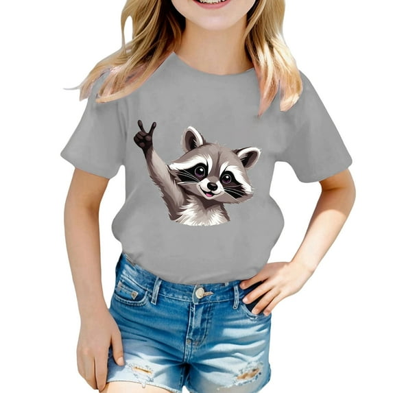 ibiyuan Girls 5t Shirts Casual Short Sleeve Graphic T Shirts Girls Graphic Hearts Baby Girl Tops Round Neck Tee Super Soft Summer Casual Vacation Tops,4-5 Years