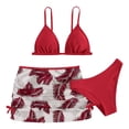 thumbnail image 1 of ibiyuan Girls Bathing Suits Size 7-8 ,3pcs Girls Bathing Suits Adjustable Straps Tankini Ruched Side Bikini Padded Tropical Floral Swimwear with Cover Up Pants,16Years, 1 of 6