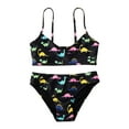 thumbnail image 1 of ibiyuan Girls Bathing Suits Size 7-8 Two Piece Adjustable Straps Bathing Suits for Girls Ruched Side Tankini Set Swim Tank Top Hawaiian Cut Out Swimwear,6-7 Years, 1 of 5