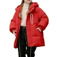 thumbnail image 1 of ibiyuan Girls Down Winter Coat Long, Windproof Hooded Jacket, Casual Outdoor Wear for Children, 1 of 5