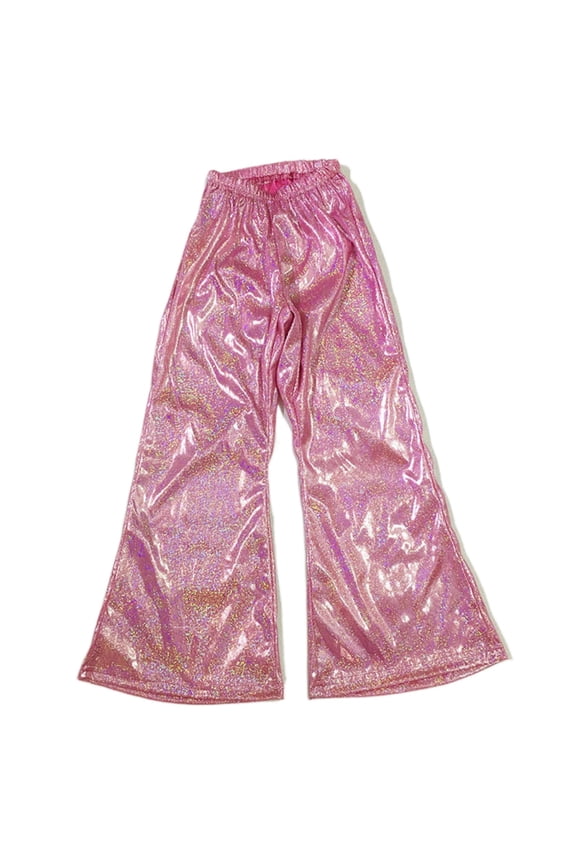 Girls Flare Leggings Size 14-16 Girls Glitter Flare Performance Pants For Dance Yoga Practice And Stage Shows With Comfortable Elastic Waistband,Hot Pink