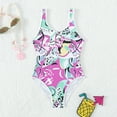 thumbnail image 1 of ibiyuan Girls One Piece Swimsuits Adjustable Strap Modest Ruched Teen Bathing Suit Quickdry Crossback Girls Swimsuit Size 8 Contrast Trim Swimwear with Cover Up, 1 of 4