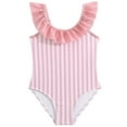 thumbnail image 1 of ibiyuan Girls One Piece Swimsuits Bow Strap Modest Ruched Kids Bathing Suits Girls Comfortable Bow Back Girls Swimsuits Size 14-16 Tropical Print Mesh Summer Swimwear, 1 of 8