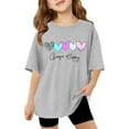 thumbnail image 1 of ibiyuan Girls Shirts Size 8 Girls Casual Summer Tee Shirt Oversized Crewneck Basic Top for Children Youth Grey, 1 of 7