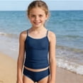 thumbnail image 1 of ibiyuan Girls Swimsuit ,2 Piece Adjustable Straps Bathing Suits Ruched Side Tankini for Girls Swim Shorts Hawaiian Modest Swimwear, 1 of 6