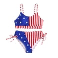 thumbnail image 1 of ibiyuan Girls Swimsuit Size 6 ,2 Piece Adjustable Straps Girls Bathing Suit&nbsp;size 8 Ruffle Tankini with Shorts Drawstring Bottoms Allover Printed Swimwear Set Girl,8-9 Years, 1 of 5
