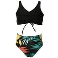 thumbnail image 1 of ibiyuan Girls Swimsuits Size 14-16 Two Piece Adjustable Straps Girls Bathing Suit&nbsp;size 8 Ruched Side Girls Tankini Swimsuit High Waisted Ruched Color Block Skirted Swimwear,8-10 Years, 1 of 3