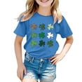thumbnail image 1 of ibiyuan Girls T Shirt Shirts for Girls St. Patrick's Day Love Heart Clover Printed Short Sleeve Tshirts Green Round Neck Irish Saint Tee Summer Clothes,4-5 Years, 1 of 4