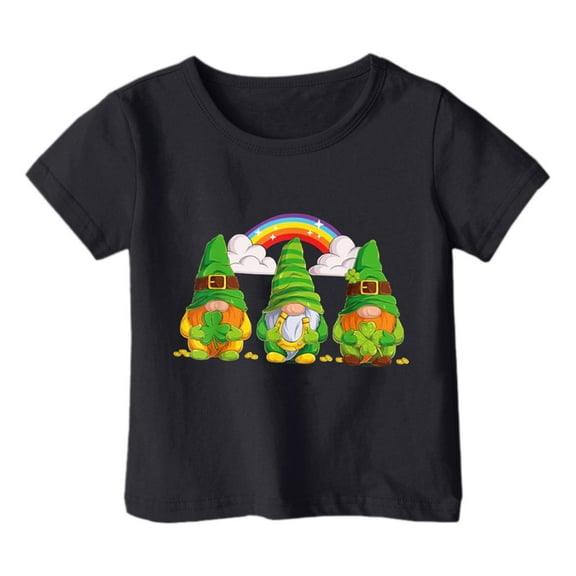 ibiyuan Girls T Shirts Shirts for Girls St Patricks Day Heart Shamrock Short Sleeve Shirts Green Crewneck Irish Tees Girls Tops,6-7 Years