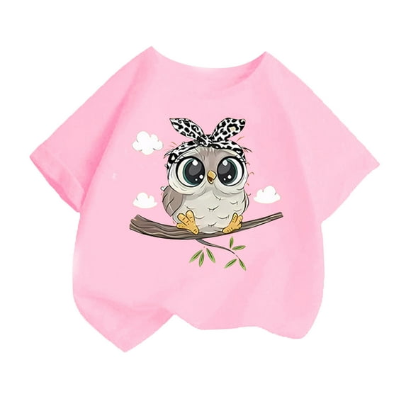 ibiyuan Girls T Shirts Size 6 Funny Short Sleeve Girls Tops Size 6 Girls Shirts Crewneck Cute Bow Graphic Basic Tees Fashion Toddler Girl Summer Clothes,2-4 Years