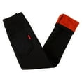 thumbnail image 1 of ibiyuan Girls' Thermal Trousers Winter Warm Leggings With Pockets Soft Comfortable Kids Clothing Fashionable Cold Weather Pants Black,4-5 Years, 1 of 4