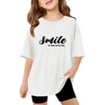 thumbnail image 1 of ibiyuan Girls Tshirt Short Sleeve Girl Tops 4t Girl Shirts Size 7-8 Crewneck Cute Graphic Tee Quality Birthday Gifts Kids Clothing,160, 1 of 7