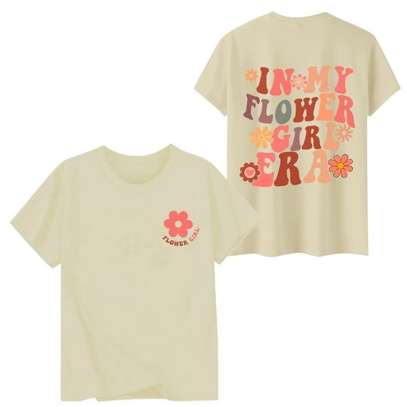 ibiyuan Girls Tshirts Casual Short Sleeve Shirts Summer Round Neck Graphic Hearts Girl Tops Size 10-12 Basic Tees Cute Kids Cotton Summer Top,6-7 Years