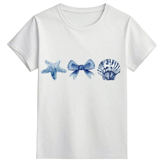 ibiyuan Girls Tshirts Funny Short Sleeve Girls T Shirt Funny Print Baby Girl Tops Crewneck Basic Tees Lightweight Kids Cotton Summer Top,2-3 Years